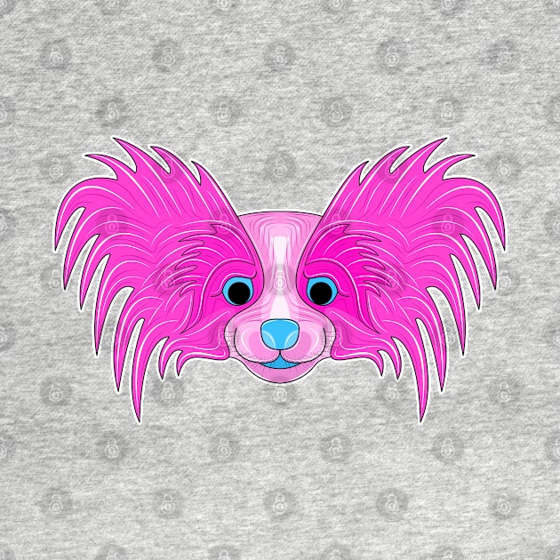 cute pinky papillon face cartoon by dwalikur